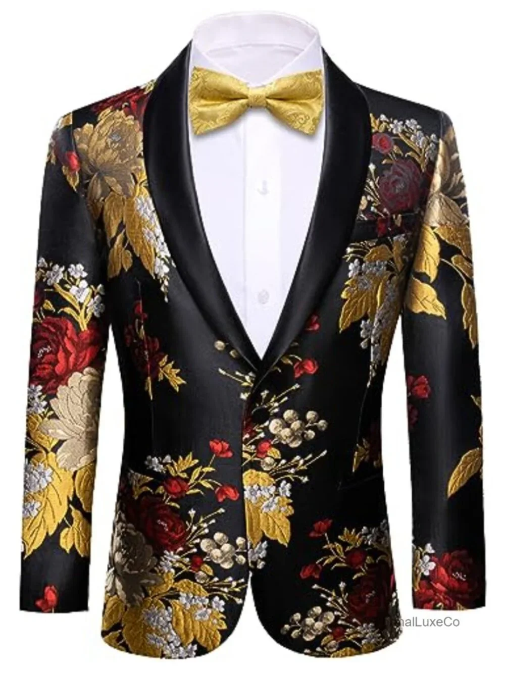 Men's Sport Coat Blazer Paisley Tuxedo 1 Button Party Wedding